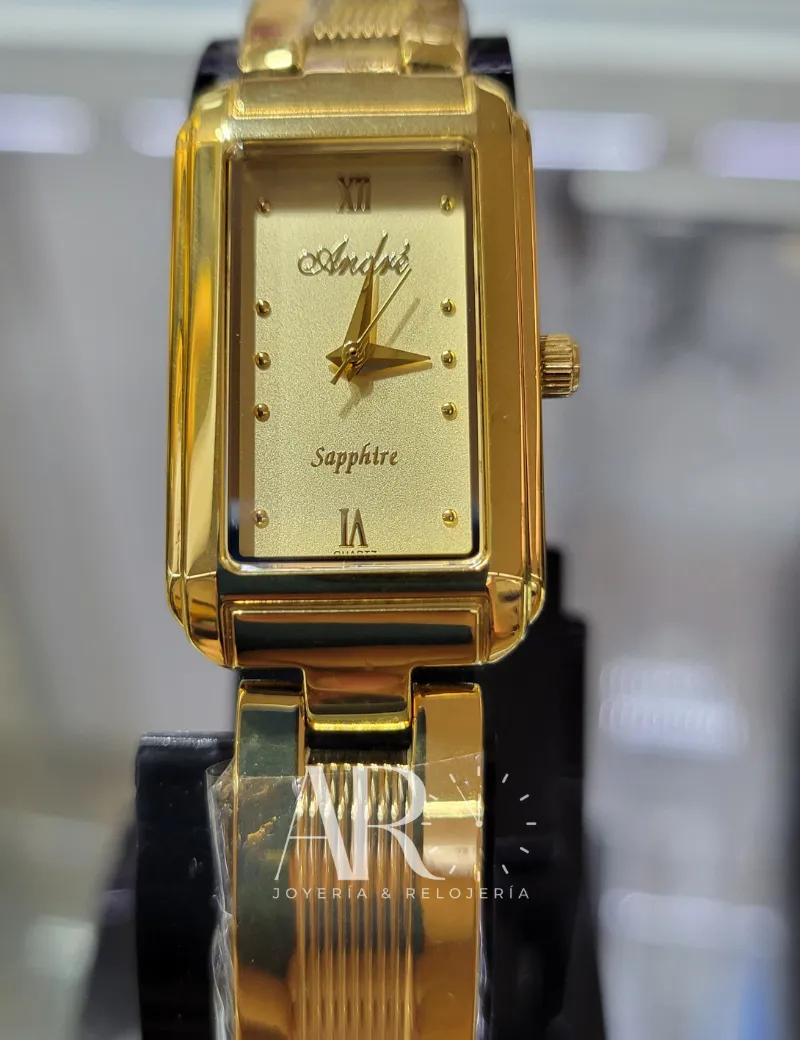 Reloj André Vertical dorado Sapphire