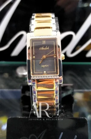 Reloj André Cuadrado Vertical Bicolor