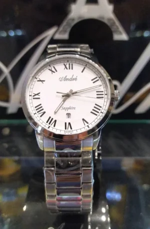 Reloj André Clasic Plata romano fechador