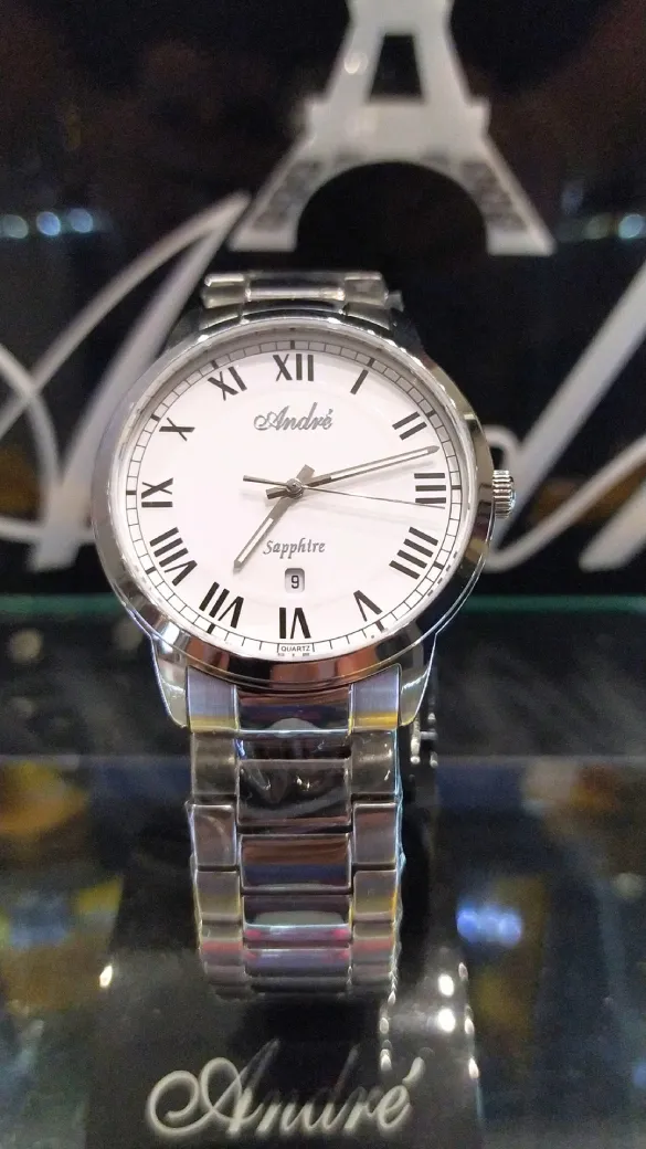 Reloj André Clasic Plata romano fechador