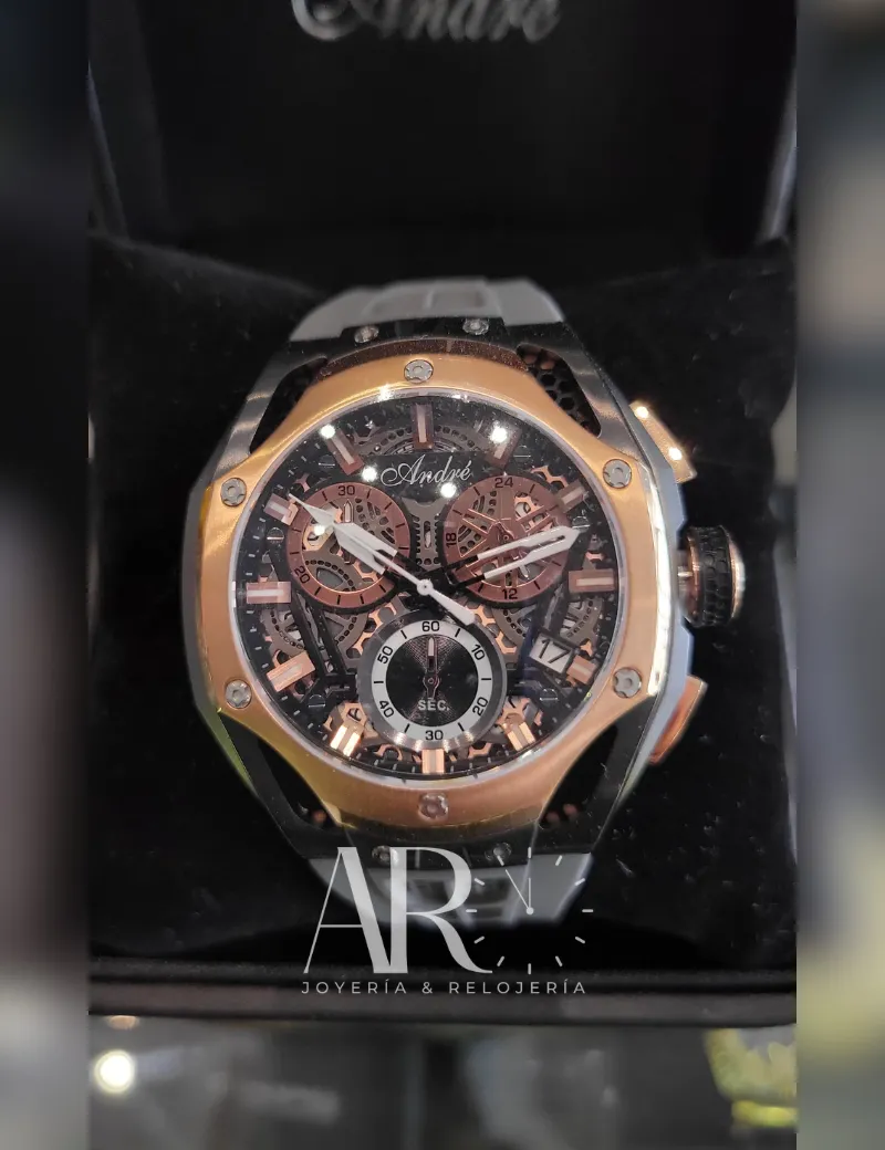Reloj André JC5573M Gris Oro Rosa
